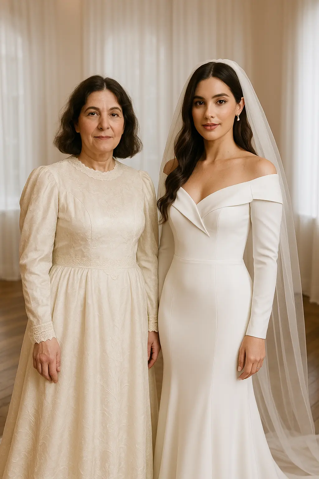 Detailed view of a transformed wedding gown