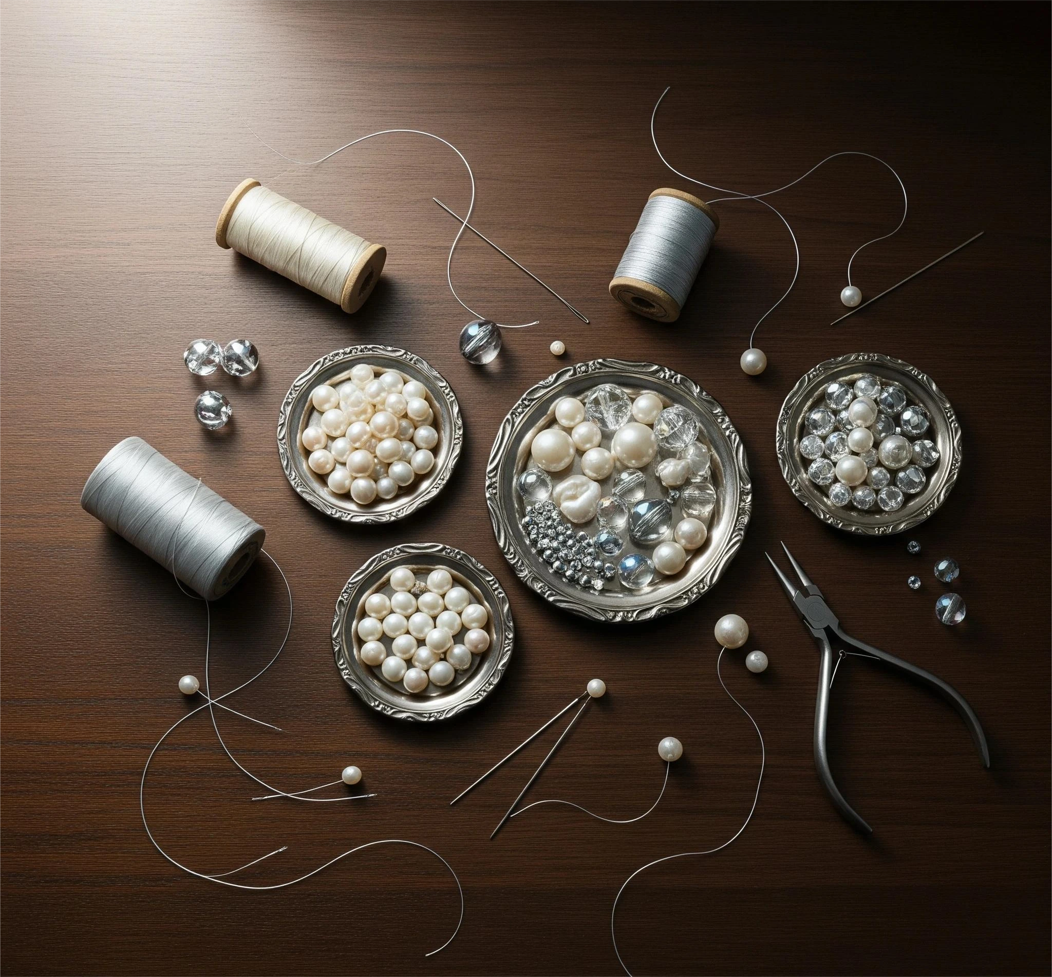 Exquisite materials for The Art of Hand-Beading at Taj Dar