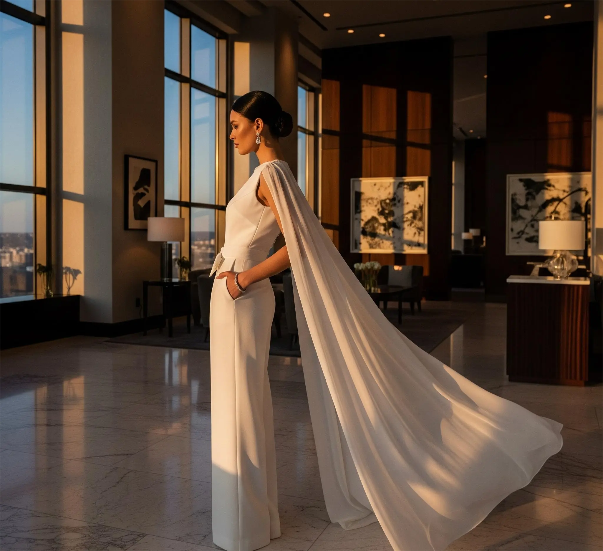 A modern bridal jumpsuit is a popular choice for an Amman bridal second look