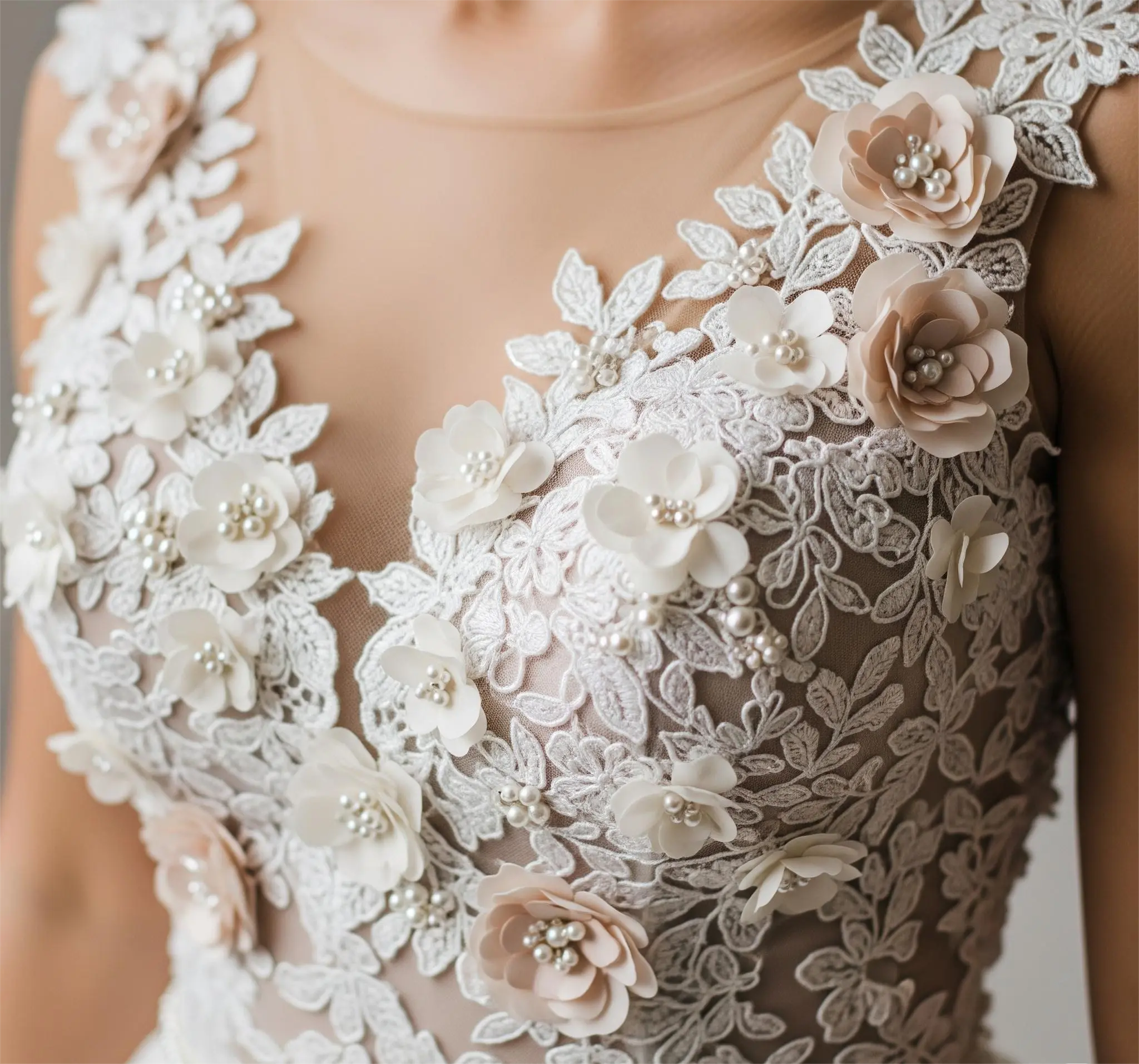 3D floral appliqués are a romantic bridal trend for 2025