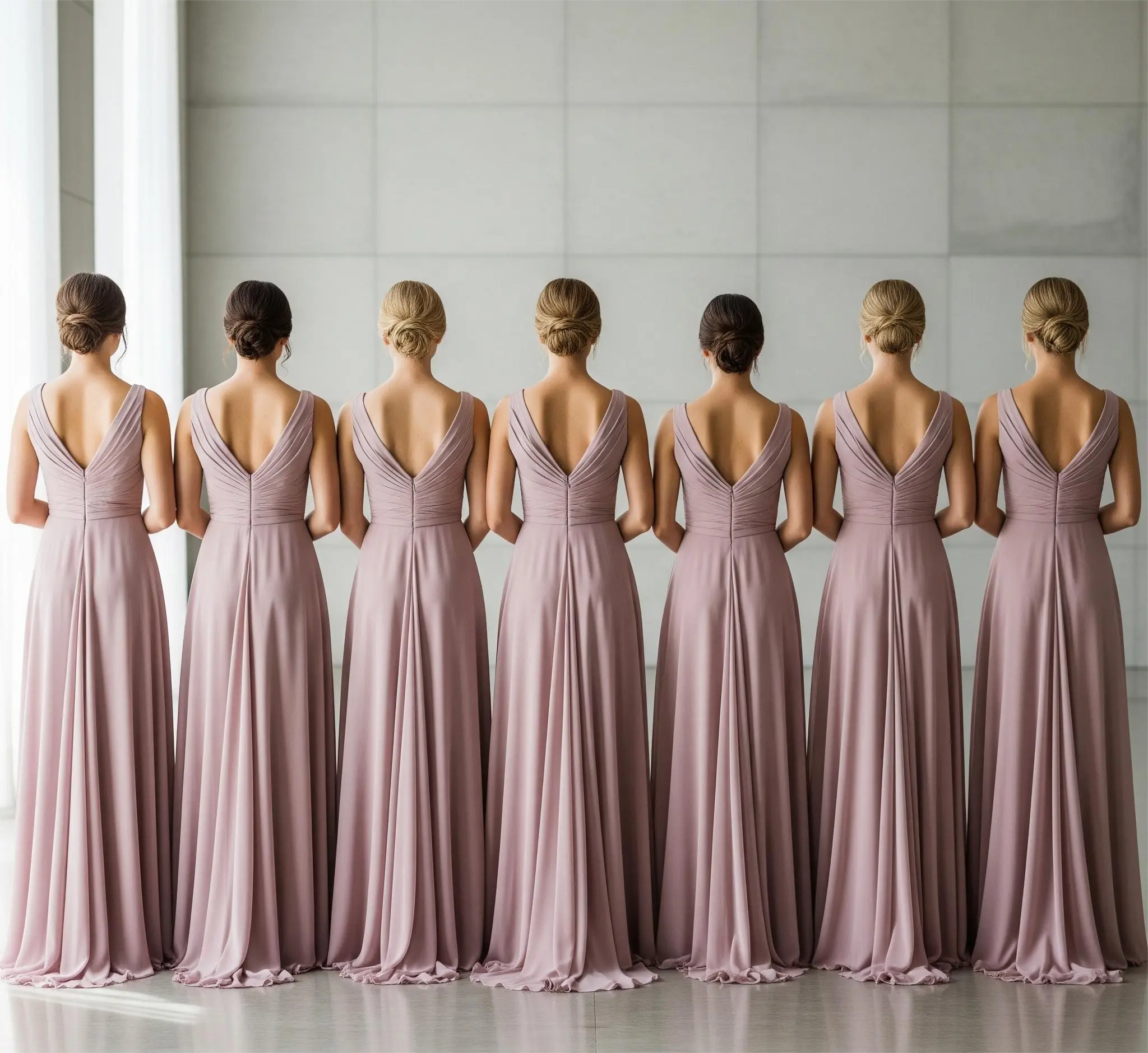 Classic matching bridesmaid dresses in Amman for a timeless aesthetic